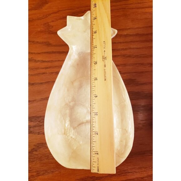 Pineapple Shaped Bowl Capiz Shell Mother of Pearl Set 2 Tropical Coastal Decor - Picture 8 of 9